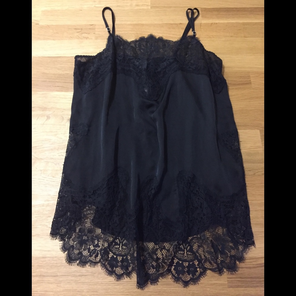 NEW Black Victoria’s Secret Silk Lace Cami (NWT)